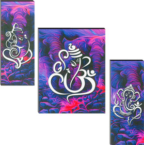 indianara set of 3 lord ganesha mdf art painting 3720fl without glass 45 x 12 9 x 12 45 x 12 inch digital reprint 12 inch x 18 inch painting