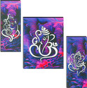 Indianara Set of 3 Lord Ganesha MDF Art Painting (3720FL) without glass (4.5 X 12, 9 X 12, 4.5 X 12 INCH) Digital Reprint 12 inch x 18 inch Painting