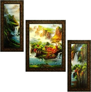 indianara set of 3 picturesque scenery painting 2601 digital reprint 13 inch x 102 inch painting