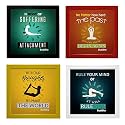 Indianara Set of 4 Buddha Quotes Paintings