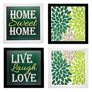 indianara set of 4 home live love paintings 2078 without glass 95 x 95 inch each