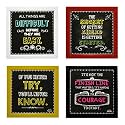 Indianara Set of 4 Motivational Quotes Paintings