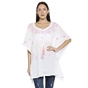 indiankala4u Lucknow Chikankari Kaftan Kurta top Shirt in Hand Embroidery for Women, Black