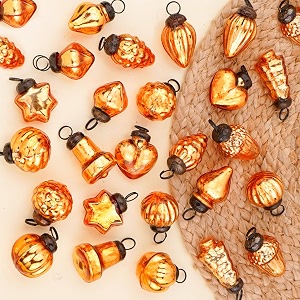 indianshelf 100 pieces copper tiny vintage glass christmas tree ornaments