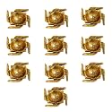 Indian-Shelf Pack of 10 Golden Swastik Diyas for Pooja and Diwali Décor