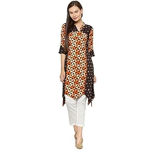 INDIBELLE Raglan Double Print Rayon Kurta