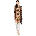 INDIBELLE Raglan Double Print Rayon Kurta