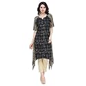 INDIBELLE Raglan Double Print Rayon Kurta