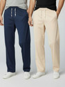 INDICLUB Loose Fit Men Dark Blue Beige