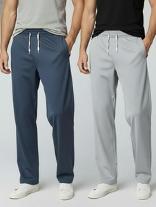 INDICLUB Loose Fit Men Grey Silver Trousers