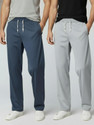 INDICLUB Loose Fit Men Grey Silver Trousers