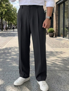 INDICLUB Relaxed Men Black Trousers