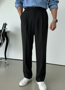 INDICLUB Relaxed Men Black Trousers