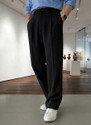 INDICLUB Men Relaxed Black Polycotton Trousers