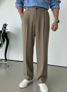 INDICLUB Relaxed Men Brown Trousers