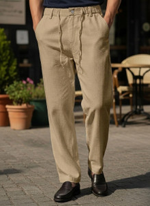 INDICLUB Relaxed Men Khaki Trousers