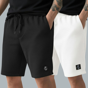 INDICLUB Self Design Men Black White Casual