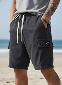 INDICLUB Self Design Men Dark Grey Cargo