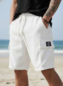 INDICLUB Self Design Men White Cargo Shorts