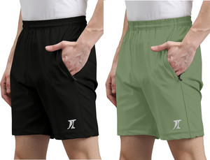 INDICLUB Solid Men Black Light Green Regular