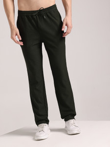 INDICLUB Solid Men Black Track Pants