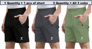 indiclub solid men multicolor regular shorts