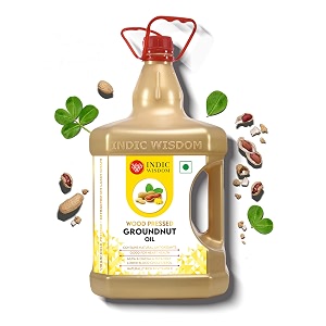 indicwisdom wood pressed groundnut oil 5 liter cold pressed groundnut oil - extracted on wooden churner