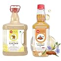 IndicWisdom Wood Pressed Oils (Sunflower Oil 5 Liter | Flaxseed Oil 200 ML) (Cold Pressed Oil - Extracted on Wooden Churner)
