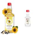 IndicWisdom Wood Pressed Oils (Sunflower Oil 1 Liter | Coconut Oil 200 ML) (Cold Pressed Oil - Extracted on Wooden Churner)