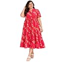 Indietoga Women39s Floral Printed Pure Cotton Tiered