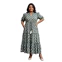 Indietoga Women39s Floral Printed Pure Cotton Tiered