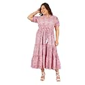 Indietoga Women39s Floral Printed Pure Cotton Tiered