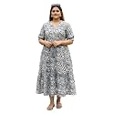 Indietoga Women39s Floral Printed Pure Cotton Tiered