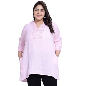 Indietoga Womens Plus Size Embroidered Cotton Linen
