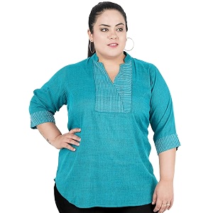 Indietoga Womens Plus Size Embroidered Cotton Linen