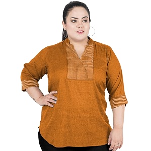 Indietoga Womens Plus Size Embroidered Cotton Linen