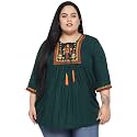 Indietoga Women39s Plus Size Rayon Embroidery Tops