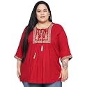 Indietoga Women39s Plus Size Rayon Embroidery Tops