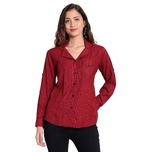 Indietoga Womens Rayon Casual Chekered Shirts Small