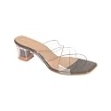 Indifeet Transparent High Block Heel Sandals for