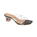 Indifeet Transparent High Block Heel Sandals for