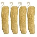 Indigenous Living Natural Loofah Sponge – 4 Extra Large Bath Loofah Scrubbers for Shower & Exfoliating Body Cleaning | Reusable Loofah for Men & Women