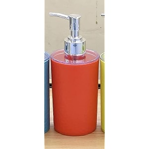 indiginous unbreakable soap dispenser bottle set with pump for handwash in bathroom kitchen sink multicolor plastic body and chrome finish on top multicolor red 1pack of 1