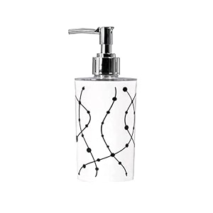 indiginous unbreakable soap dispenser bottle set with pump for handwash in bathroom kitchen sink multicolor plastic body and chrome finish on top white dots 1