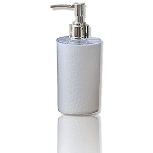 indiginous unbreakable soap dispenser bottle set with pump for handwash in bathroom kitchen sink multicolor plastic body and chrome finish on top white 1