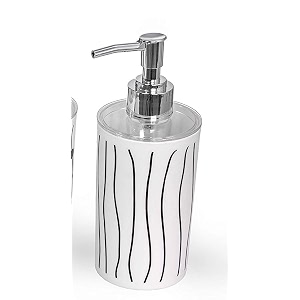indiginous unbreakable soap dispenser bottle set with pump for handwash in bathroom kitchen sink multicolor plastic body and chrome finish on top white 1