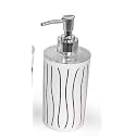 INDIGINOUS Unbreakable Soap Dispenser Bottle Set with Pump for handwash in Bathroom, Kitchen Sink, Multicolor Plastic Body and Chrome Finish on Top (White, 1)