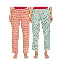 Indigo Women39s Pack of 2 PajamasAW21BLC-218_Green Orange_XL