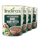 Indira s Ragi Huri Hittu Teens Kids Special 400g [Pack of 4] Popped Ragi Finger Millet Flour with Cashew Nuts Malt Spices Malt Mix Instant Porridge Mix