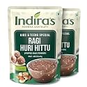 Indira s Ragi Huri Hittu Teens Kids Special 400g [Pack of 2] Popped Ragi Finger Millet Flour with Cashew Nuts Malt Spices Malt Mix Instant Porridge Mix